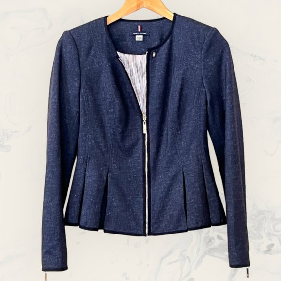 Tommy Hilfiger Jackets & Blazers - Tommy Hilfiger Women's Blazer Full Zipper Size 0 Navy Rayon Blend Jacket